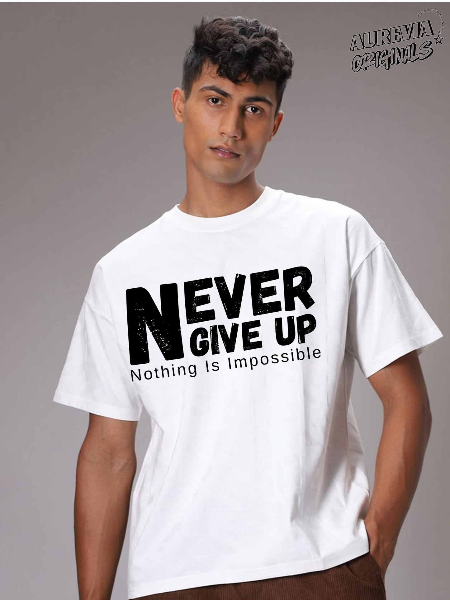 Never give up Oversized streetwear